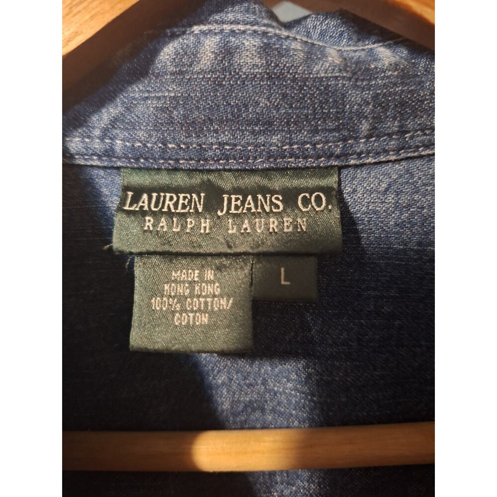 VTG Lauren Jeans Co Ralph Lauren Denim Button Down Shirt L NWT - Picture 9 of 16